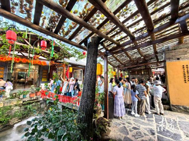 東陂鎮(zhèn)前江鋪古村國慶假期迎來不少游客前來觀光打卡。連州文旅供圖